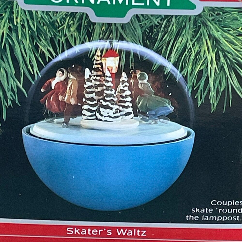 1988 Hallmark Skater's Waltz Magic Ornament - Light & Motion - Boxed - Untested